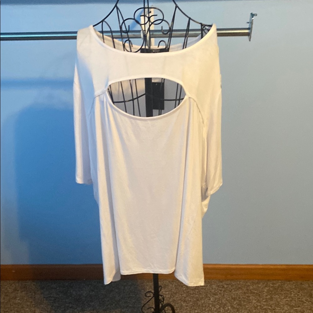 White Relaxed Cut-Out Blouse